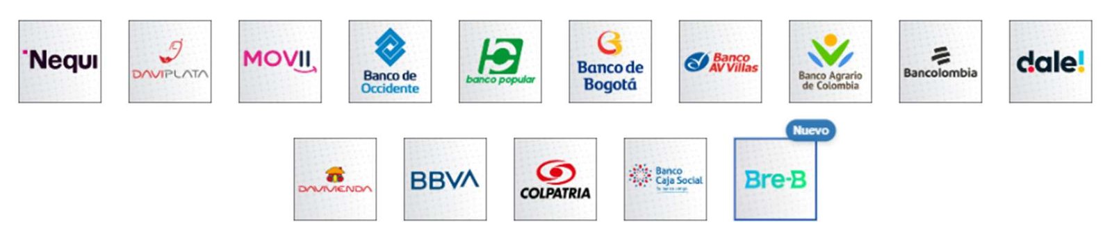 Logos de las entidades y bancos con los que trabaja SAMUS
